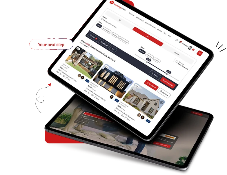 Viewings property search displayed on a tablet and phone